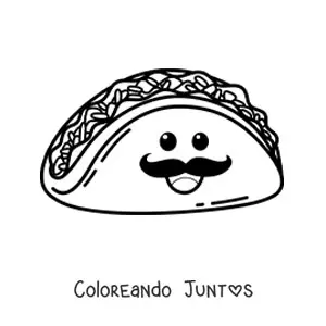 Imagen para colorear de taco mariachi animado