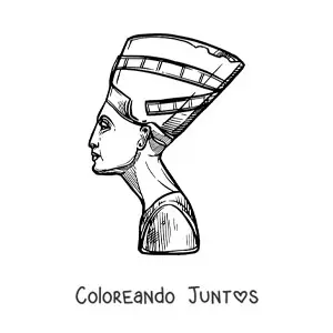 Imagen para colorear de escultura de nefertiti