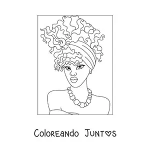 Imagen para colorear de mujer africana