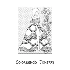 Imagen para colorear de vestido africano