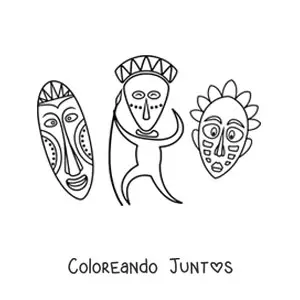 Imagen para colorear de máscaras africanas