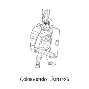 Imagen para colorear de gladiador del imperio romano realista