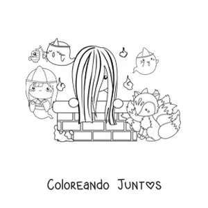 Imagen para colorear de fantasmas de la mitología japonesa