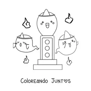 Imagen para colorear de fantasmas japoneses