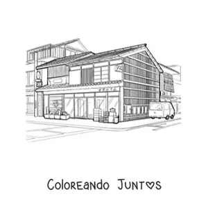 Imagen para colorear de arquitectura japonesa
