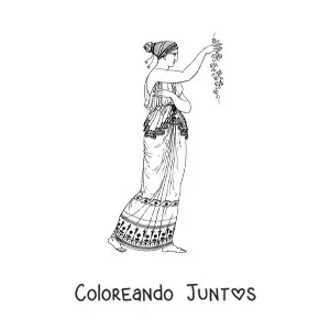 Imagen para colorear de mujer griega