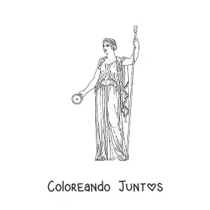 Imagen para colorear de mujer griega de la edad antigua