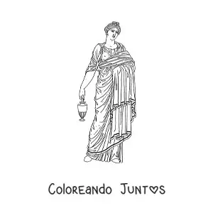 Imagen para colorear de mujer de la civilización griega