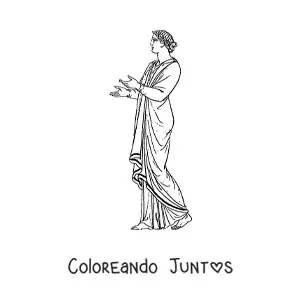 Imagen para colorear de vestimenta de la cultura griega