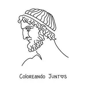 Imagen para colorear de rostro de hombre griego