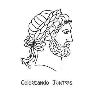 Imagen para colorear de mujer griego con corona de laureles