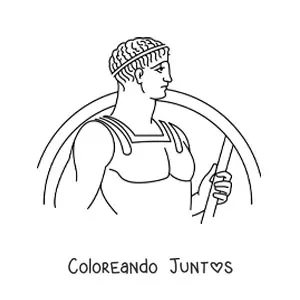 Imagen para colorear de soldado griego