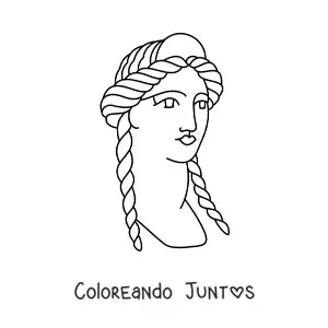 Imagen para colorear de rostro de la antigua grecia