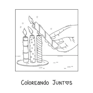 Imagen para colorear de día de las velitas