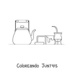 Imagen para colorear de mate tradicional argentino
