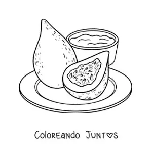 Imagen para colorear de plato tradicional de brasil