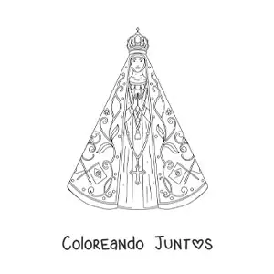 Imagen para colorear de virgen de fátima