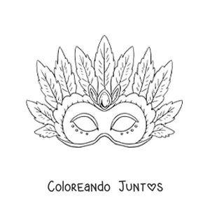 Imagen para colorear de máscara del carnaval de brasil