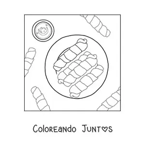 Imagen para colorear de tequeños