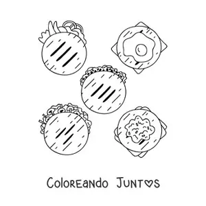 Imagen para colorear de comida tradicional venezolana