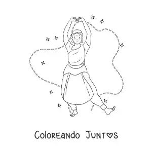 Imagen para colorear de baile de la cultura hindú
