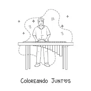 Imagen para colorear de hombre de la india tocando música tradicional