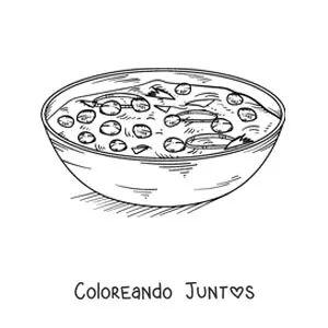 Imagen para colorear de platillo tradicional de la cultura de la india