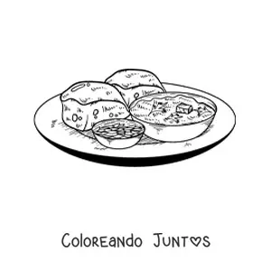 Imagen para colorear de plato de la india