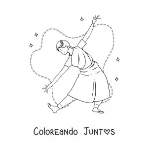 Imagen para colorear de baile de la cultura de la india