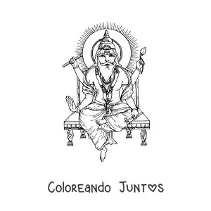 Imagen para colorear de dios brahma del hinduismo