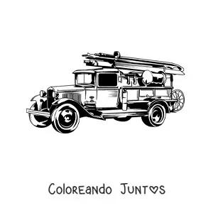 Imagen para colorear de un camión de bomberos antiguo