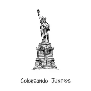 Imagen para colorear de estatua de la libertad