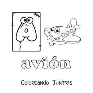 Imagen para colorear de a de avión