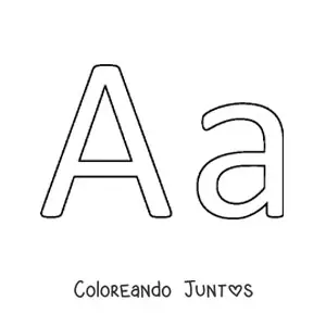 Imagen para colorear de letra a mayúscula y minúscula