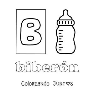 Imagen para colorear de b de biberón