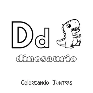 Imagen para colorear de d de dinosaurio