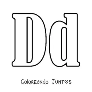 Imagen para colorear de letra d mayúscula y minúscula grande