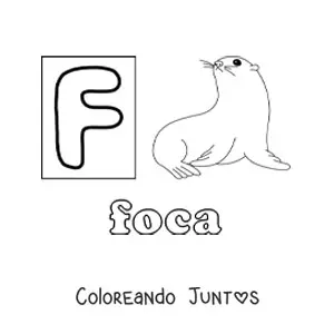 Imagen para colorear de f de foca