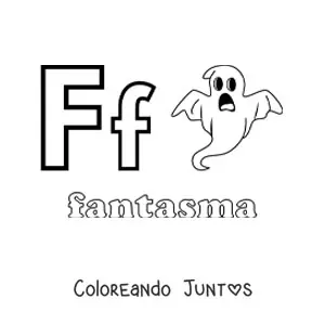 Imagen para colorear de f de fantasma
