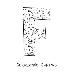 Imagen para colorear de la letra f con dibujos animados