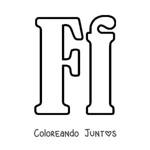 Imagen para colorear de letra f mayúscula y minúscula grande