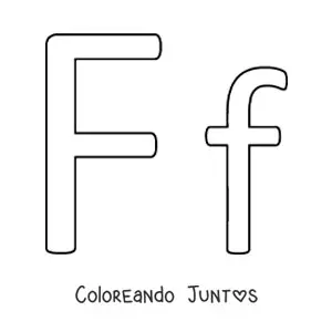 Imagen para colorear de letra f mayúscula y minúscula fácil