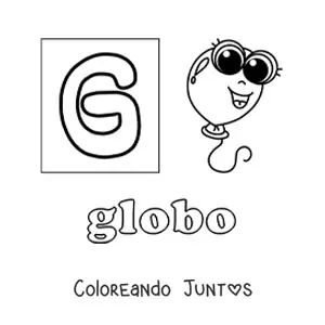 Imagen para colorear de g de globo