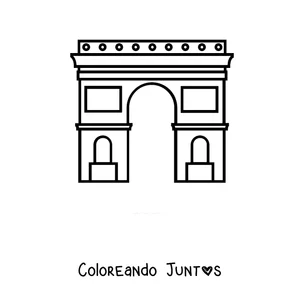 Imagen para colorear del Arco del Triunfo de frente con un estilo sencillo