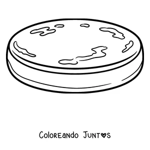 Imagen para colorear de una arepa redonda y clásica