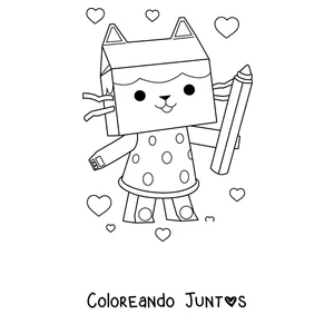 Imagen para colorear de Baby Box con un lápiz gigante
