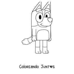 Imagen para colorear de Bingo, la hermana de Bluey, saltando