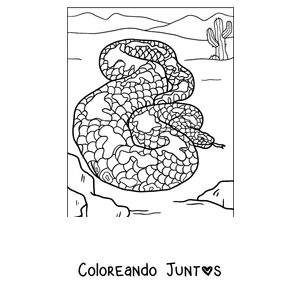 Imagen para colorear de una boa enroscada