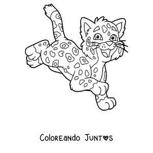 Imagen para colorear de un cachorro de guepardo corriendo