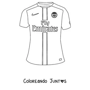 Imagen para colorear de la camiseta del PSG